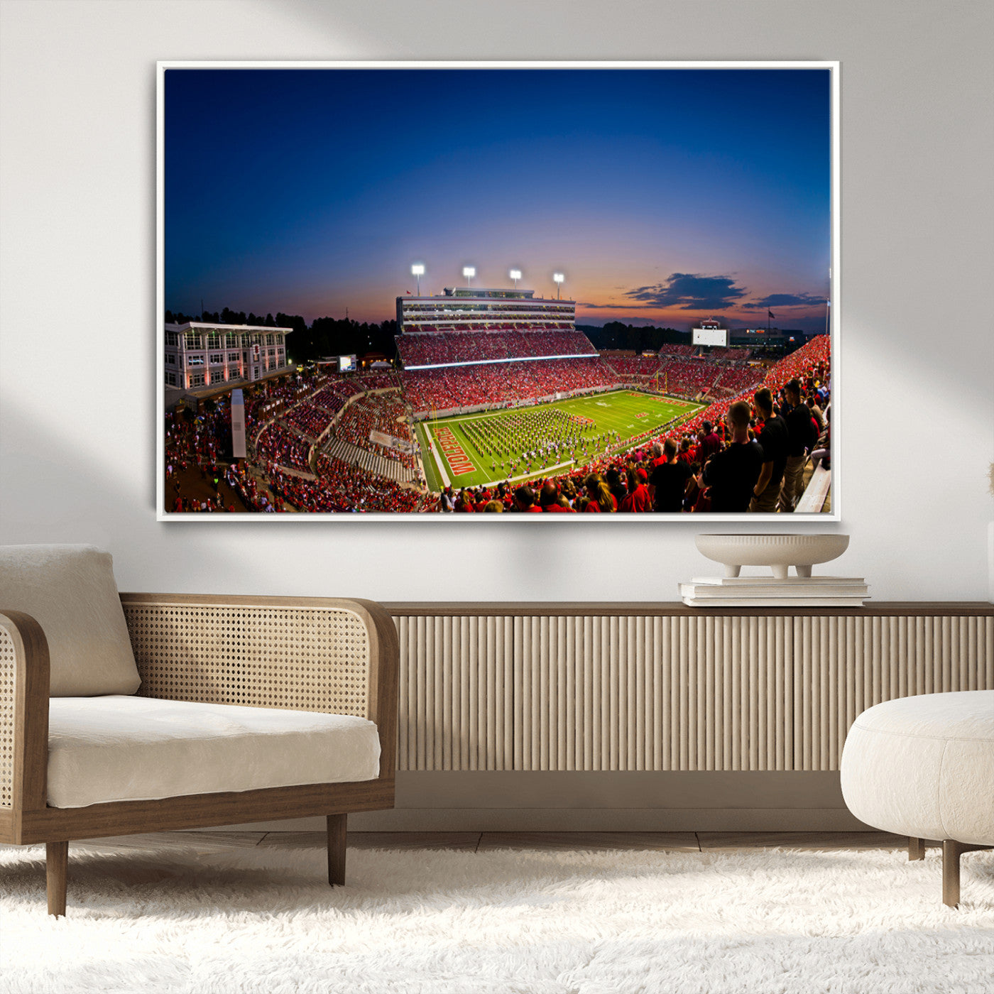 MGV-FC-36X24 - Wolfpack Football Team Wall Art Print - Raleigh Carter-Finley Stadium Wall Art Canvas Print