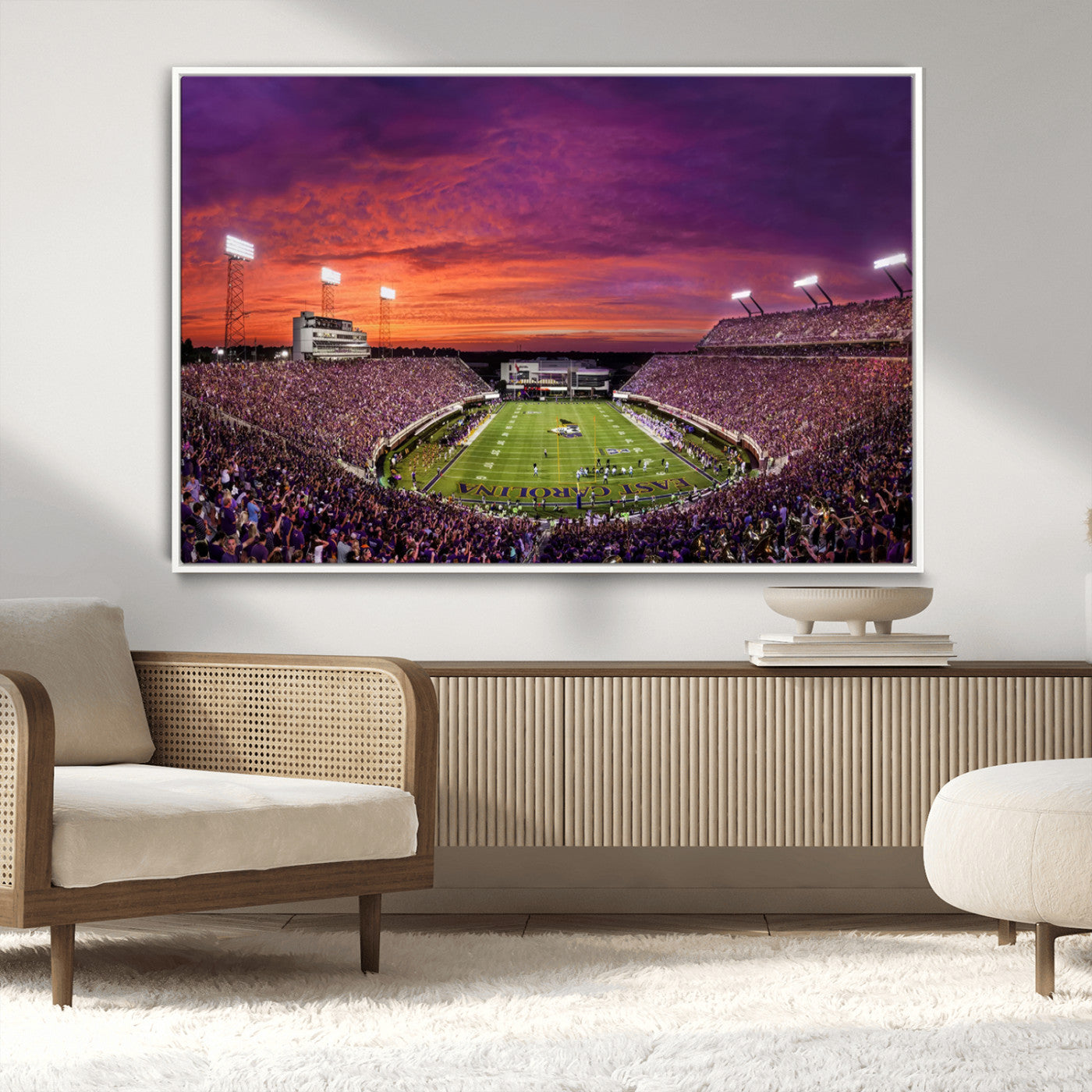 MGV-FC-36X24 - East Carolina University Pirates Football Print Canvas- Greenville Dowdy-Ficklen Stadium Wall Art