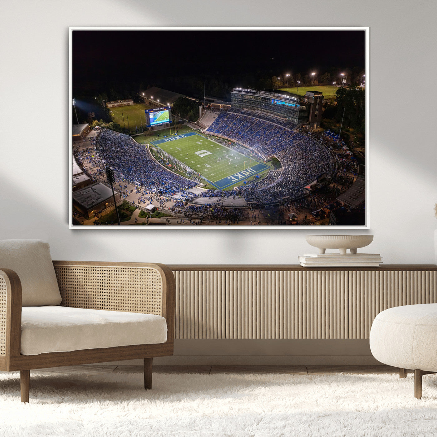 MGV-FC-36X24 - Duke University Blue Devils Football Print Canvas - Durham Wallace Wade Stadium Wall Art Canvas