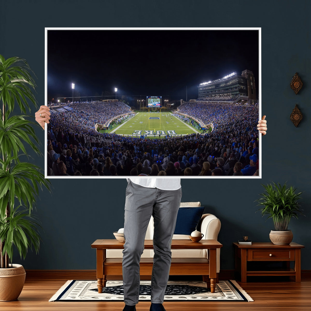 21070-MGV-CV-36X24 - Duke University Blue Devils Football Team Print - Durham Wallace Wade Stadium Wall Art Canvas Print