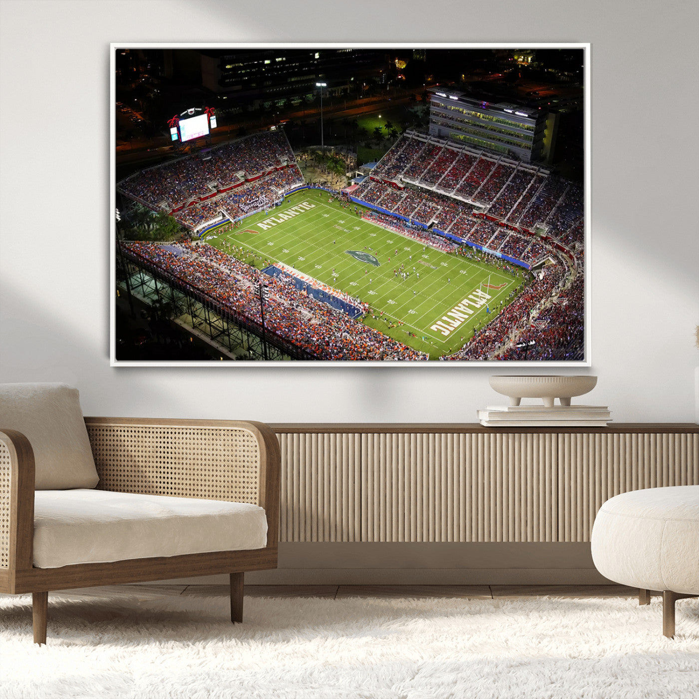 MGV-FC-36X24 - Florida Atlantic University Owls Canvas Print, Football Team Print - Boca Raton FAU Stadium Wall Art