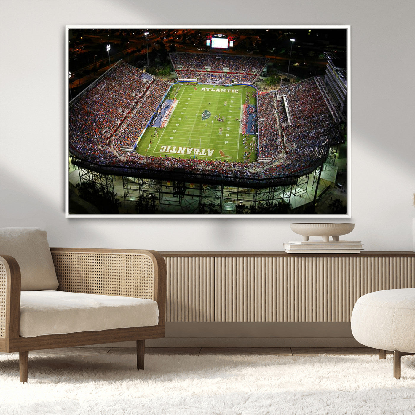 MGV-FC-36X24 - Florida Atlantic University Owls Football Team Print - Boca Raton FAU Stadium Wall Art Canvas Print