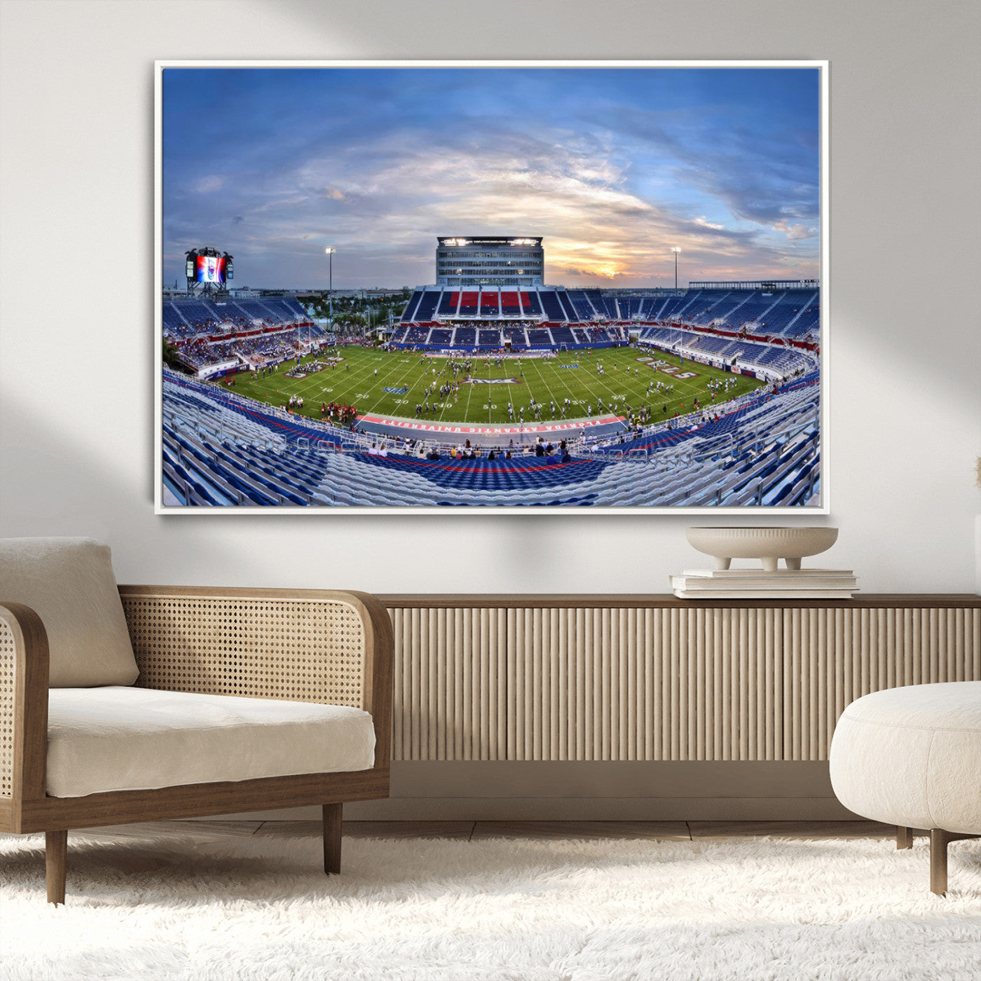 MGV-FC-36X24 - Florida Atlantic University Owls Football Team Print - Boca Raton FAU Stadium Wall Art Canvas Print