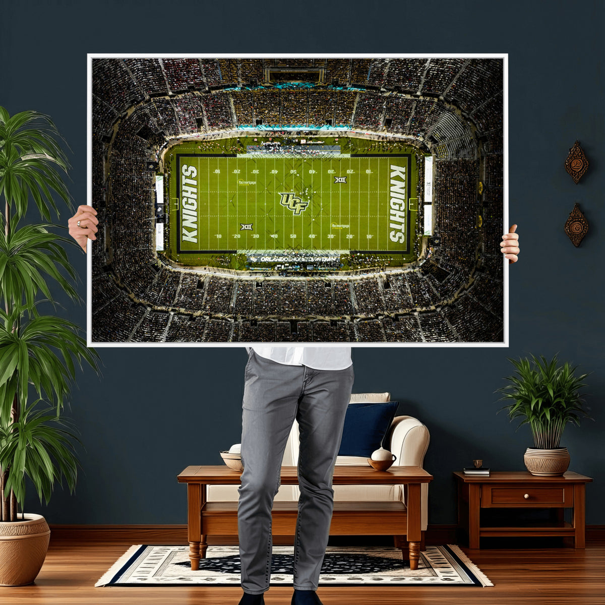 58050-MGV-CV-36X24 - UCF Knights Football Team Print - Orlando FBC Mortgage Stadium Wall Art, UCF Knights Canvas Print