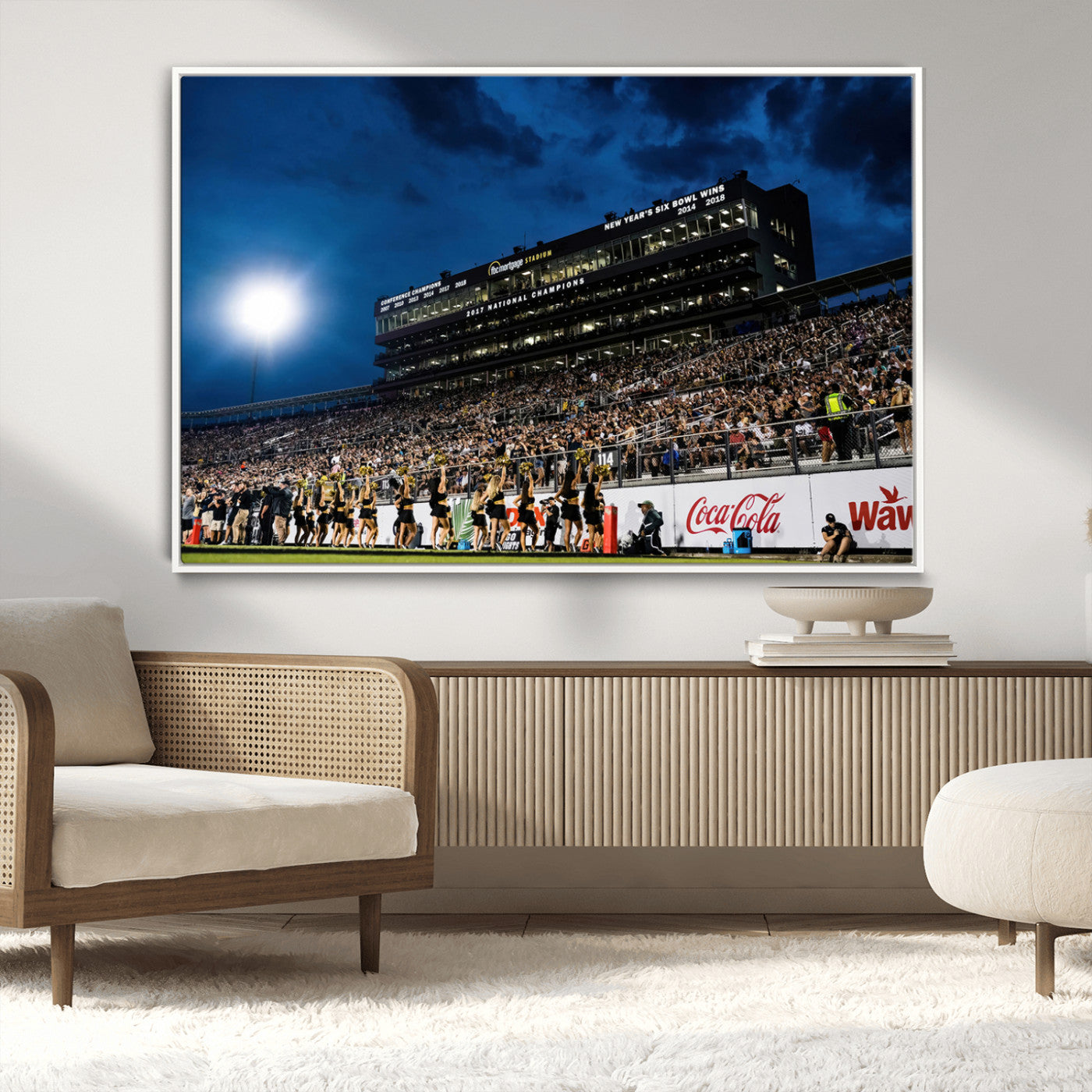 MGV-FC-36X24 - UCF Knights Football Team Print - Orlando FBC Mortgage Stadium Wall Art Canvas Print