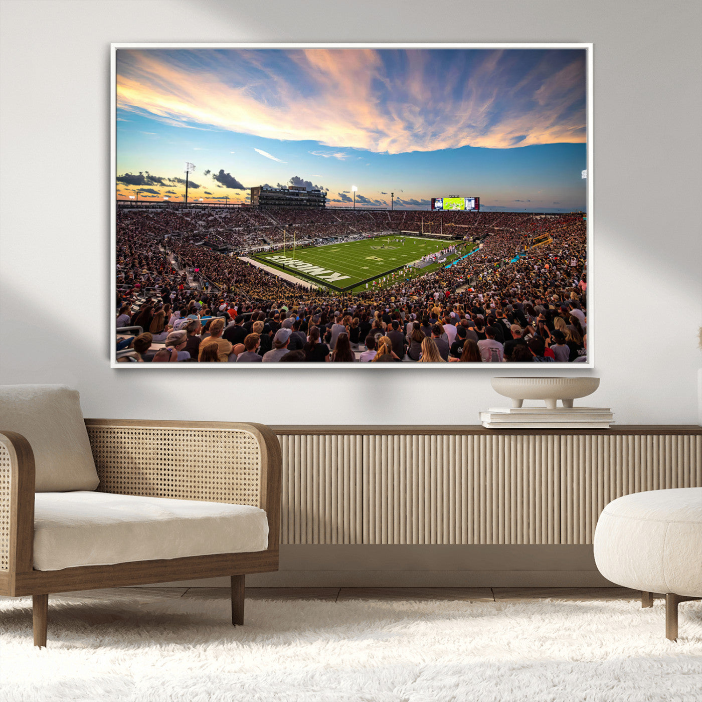 MGV-FC-36X24 - UCF Knights Football Team Print - Orlando FBC Mortgage Stadium Wall Art Canvas Print