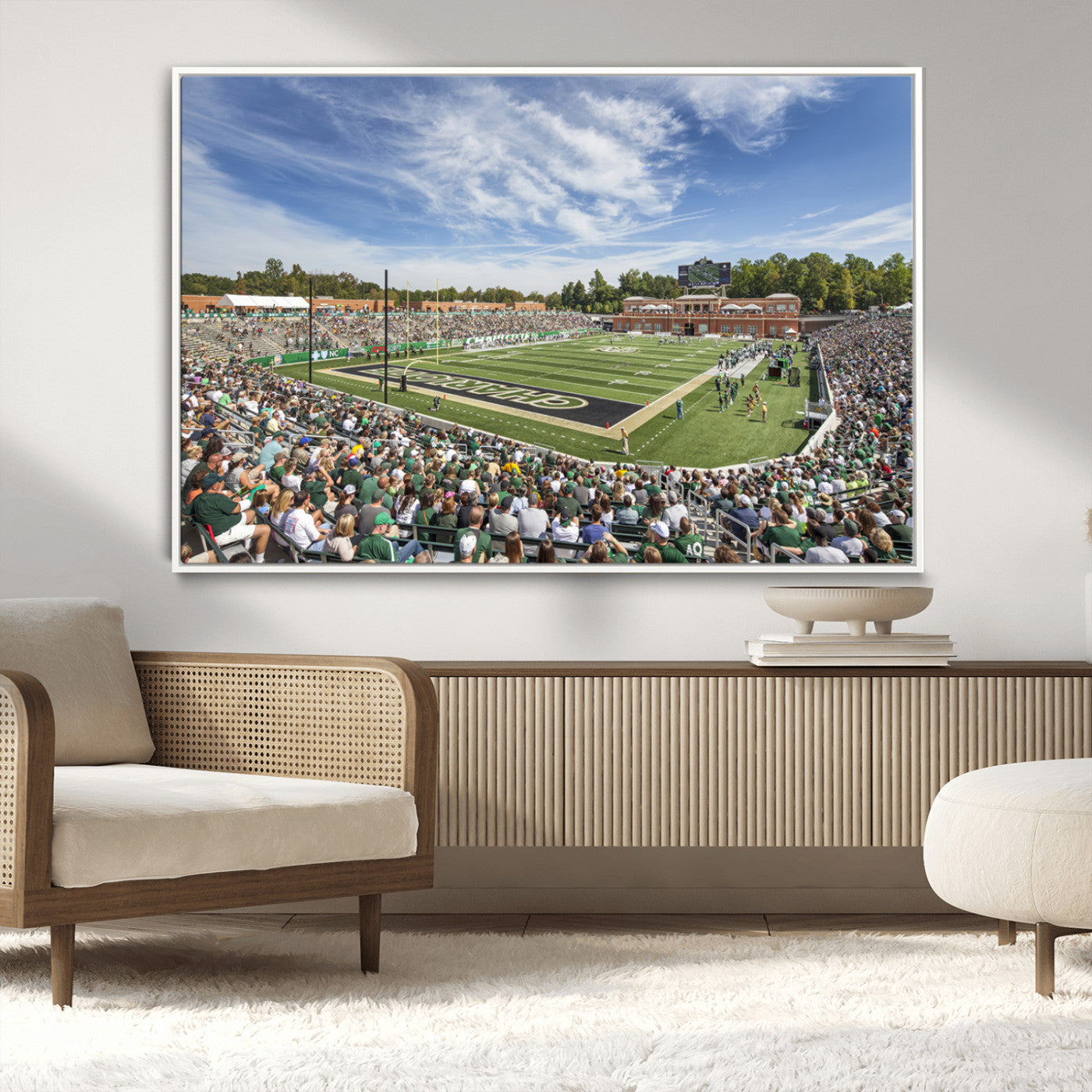 MGV-FC-36X24 - University of Charlotte 49ers Football Team Print - Charlotte Jerry Richardson Stadium Canvas Print
