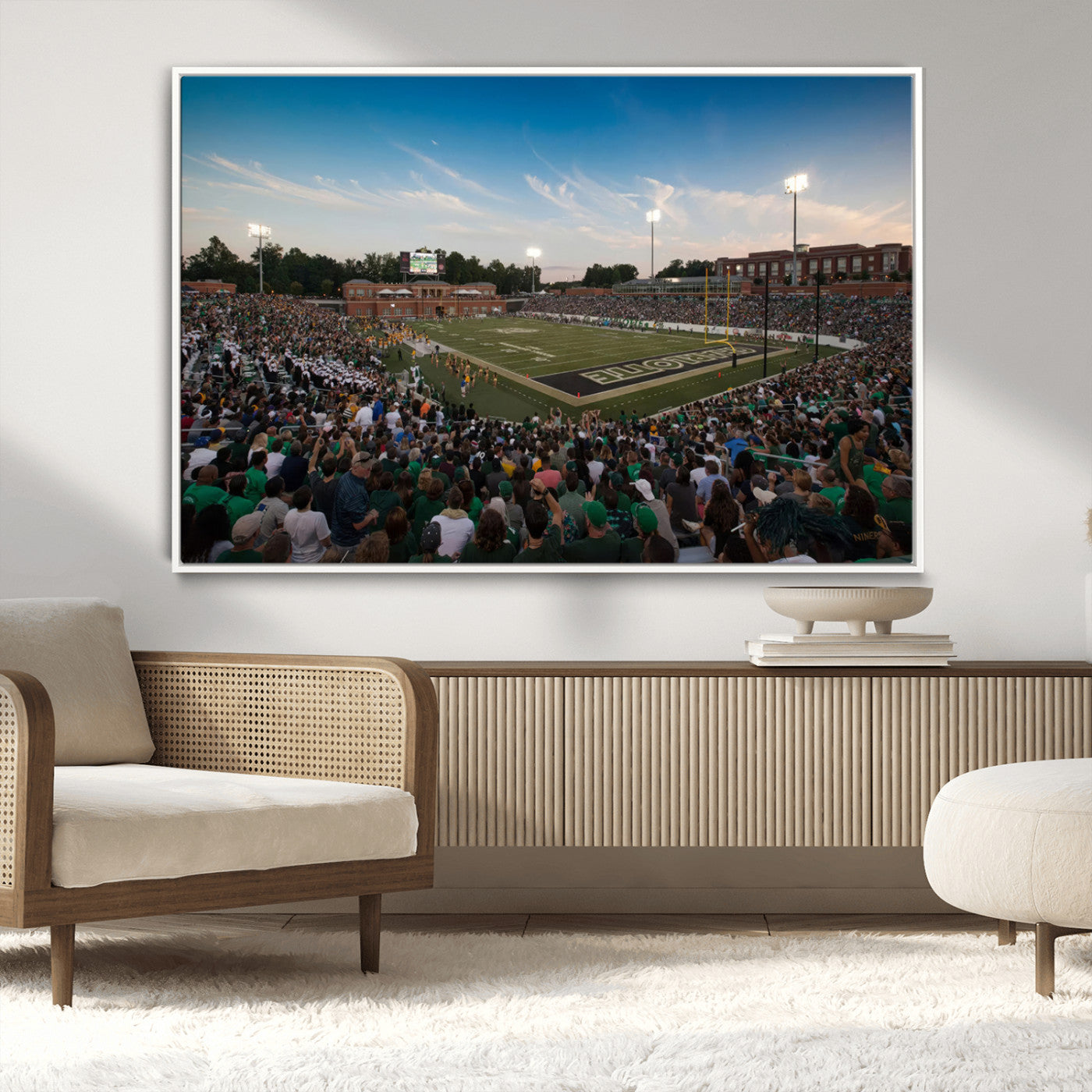 MGV-FC-36X24 - University of Charlotte 49ers Football Team Print - Charlotte Jerry Richardson Stadium Wall Art