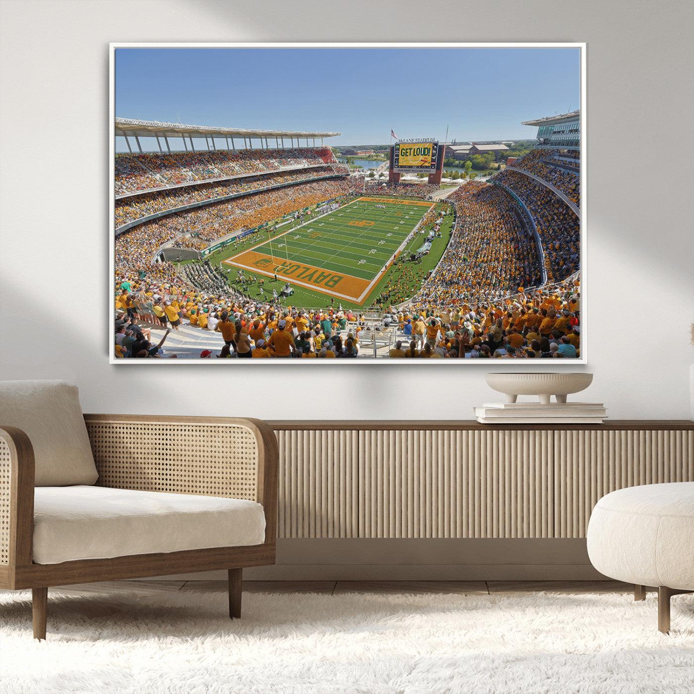 MGV-FC-36X24 - Baylor University Bears Football Team Print - Waco McLane Stadium Wall Art Canvas Print