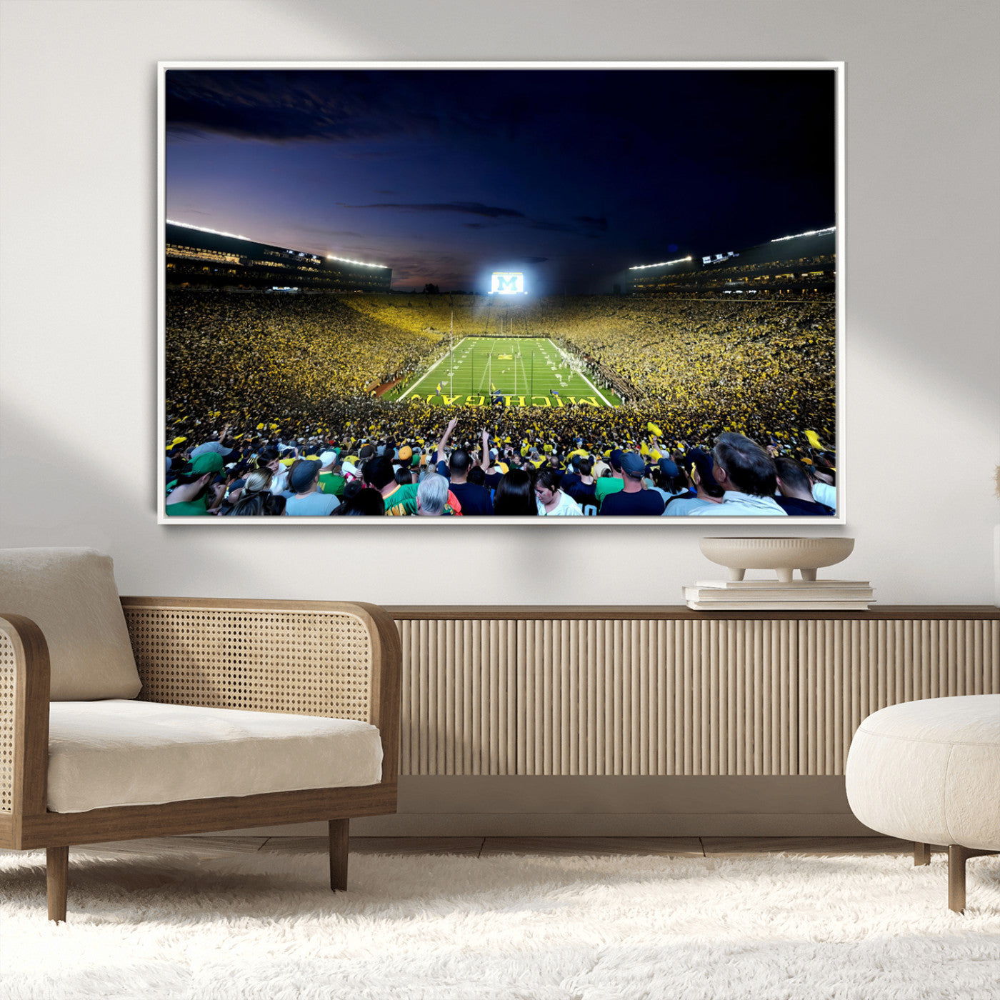 MGV-FC-36X24 - University of Michigan Wolverines Football Team Print - Ann Arbor Michigan Stadium Canvas Print