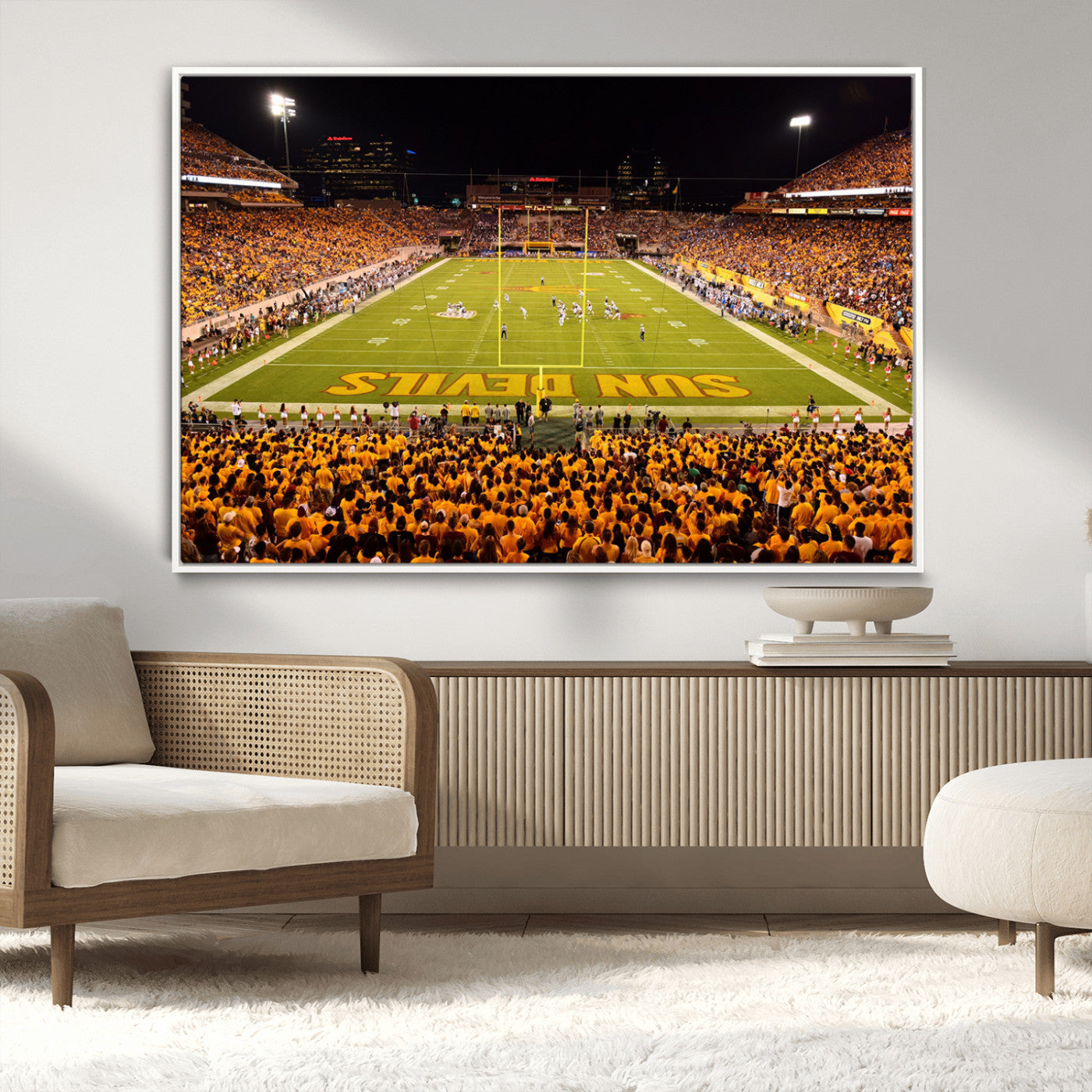 MGV-FC-36X24 - ASU Sun Devils Football Team Print - Phoenix Mountain America Stadium Wall Art Canvas Print