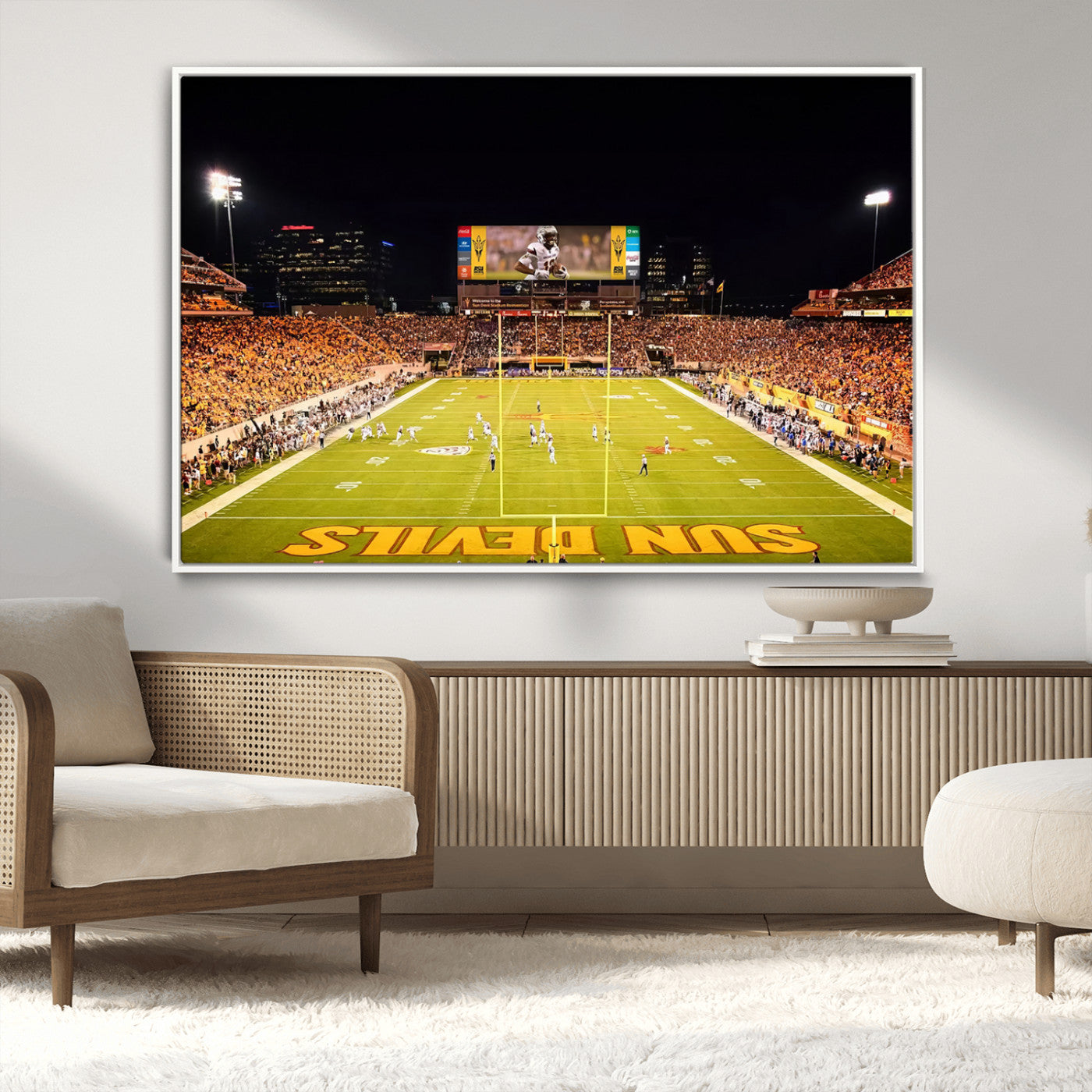 MGV-FC-36X24 - ASU Sun Devils Football Team Print - Phoenix Mountain America Stadium Canvas Print