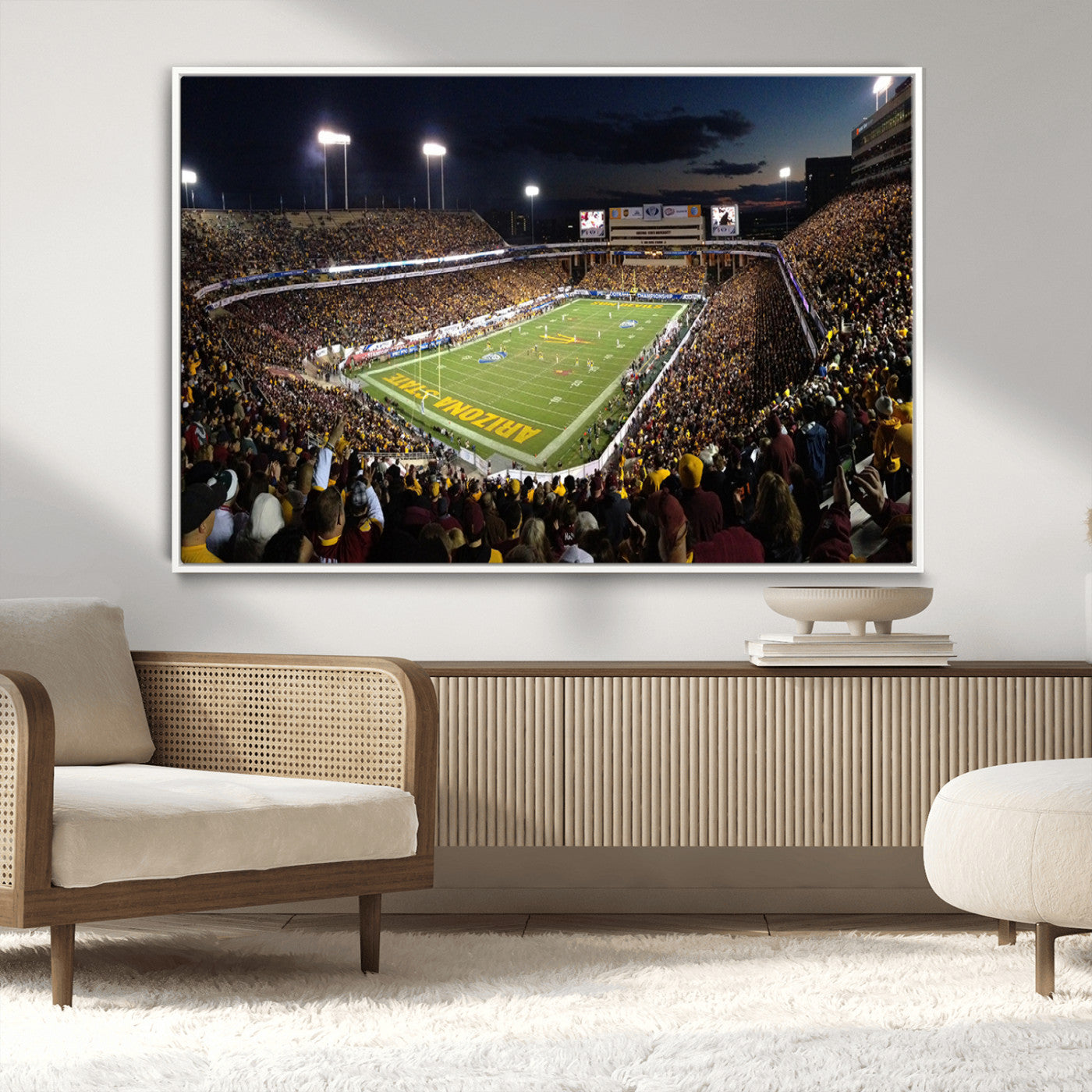 MGV-FC-36X24 - ASU Sun Devils Football Team Print Canvas - Phoenix Mountain America Stadium Wall Art Canvas Print