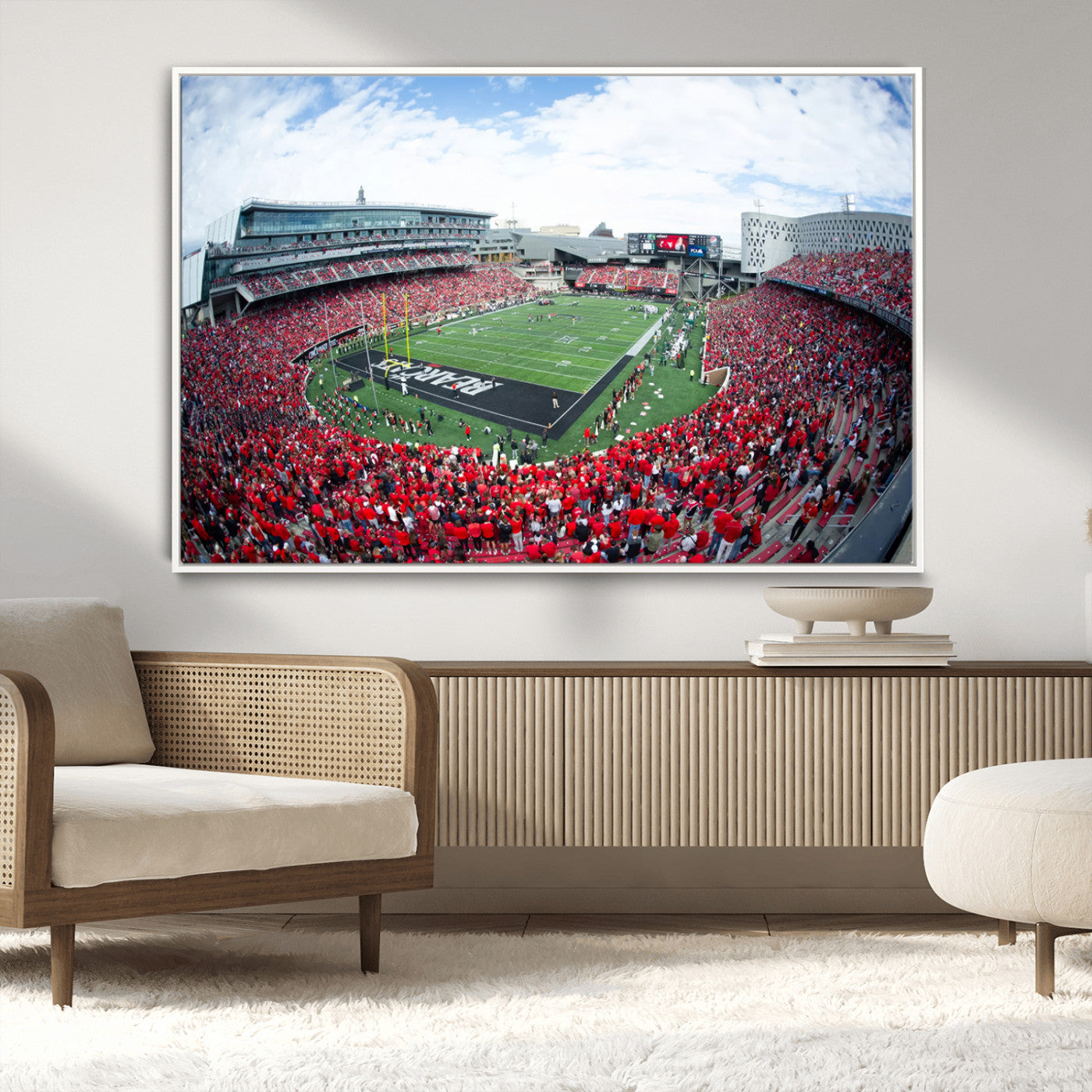 MGV-FC-36X24 - Cincinnati Bearcats Football Team Print - Nippert Stadium Wall Art Canvas Print