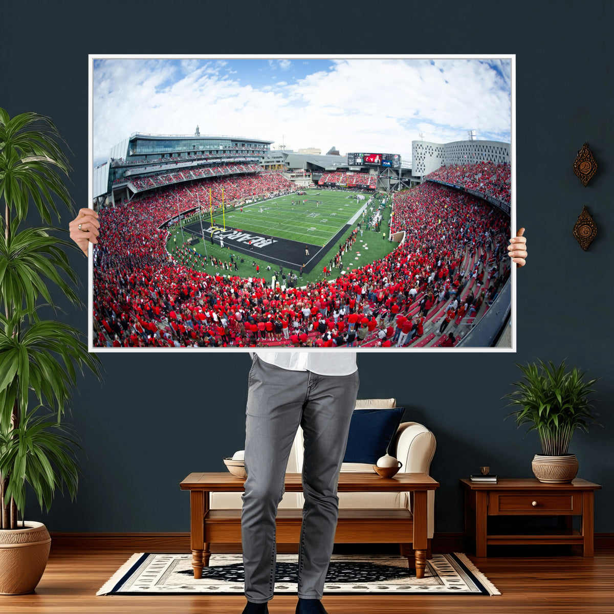 54070-MGV-CV-36X24 - Cincinnati Bearcats Football Team Print - Nippert Stadium Wall Art Canvas Print