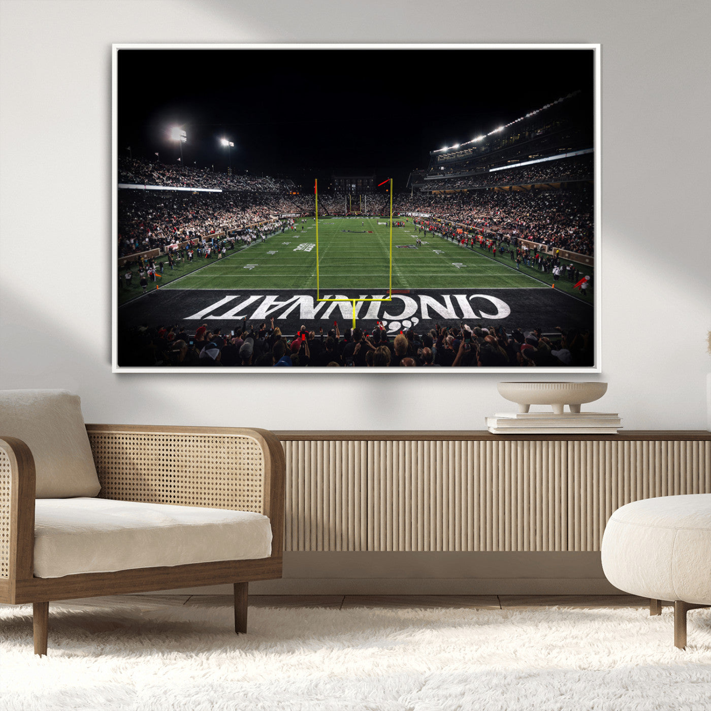 MGV-FC-36X24 - Cincinnati Bearcats Football Team Print - Nippert Stadium Wall Art Canvas Print