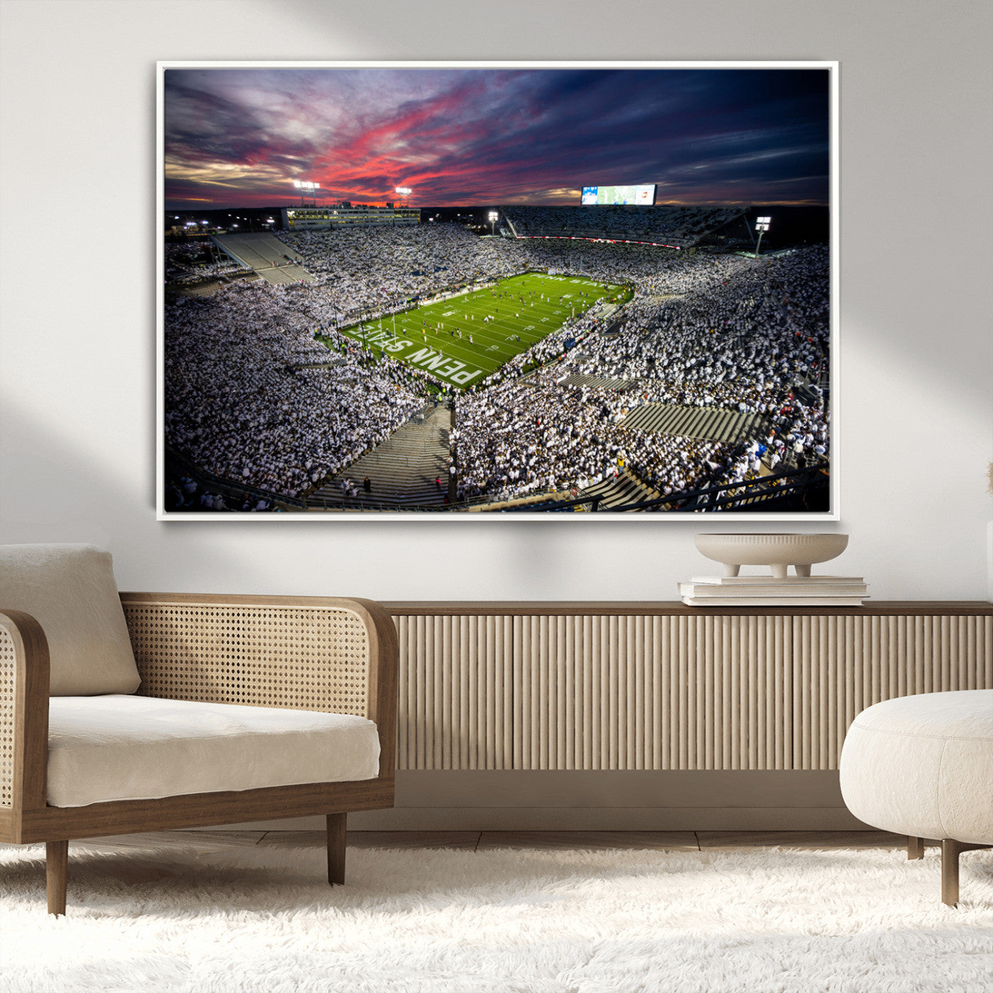 MGV-FC-36X24 - Penn State Nittany Lions Football Team Print - University Park Beaver Stadium Art Canvas Print