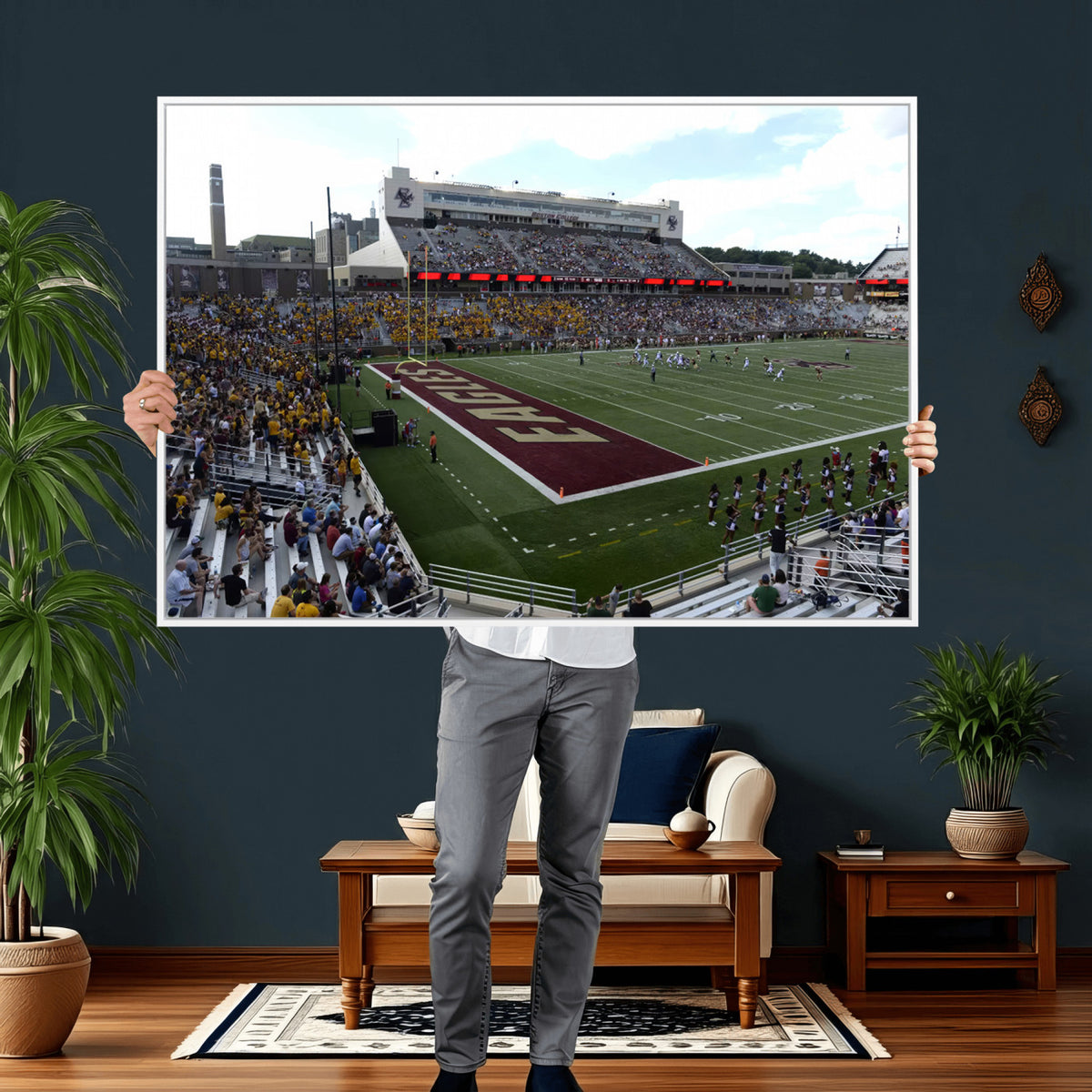 61503-MGV-CV-36X24 - Boston College Eagles Football Team Print - Boston Alumni Stadium Wall Art Canvas Print