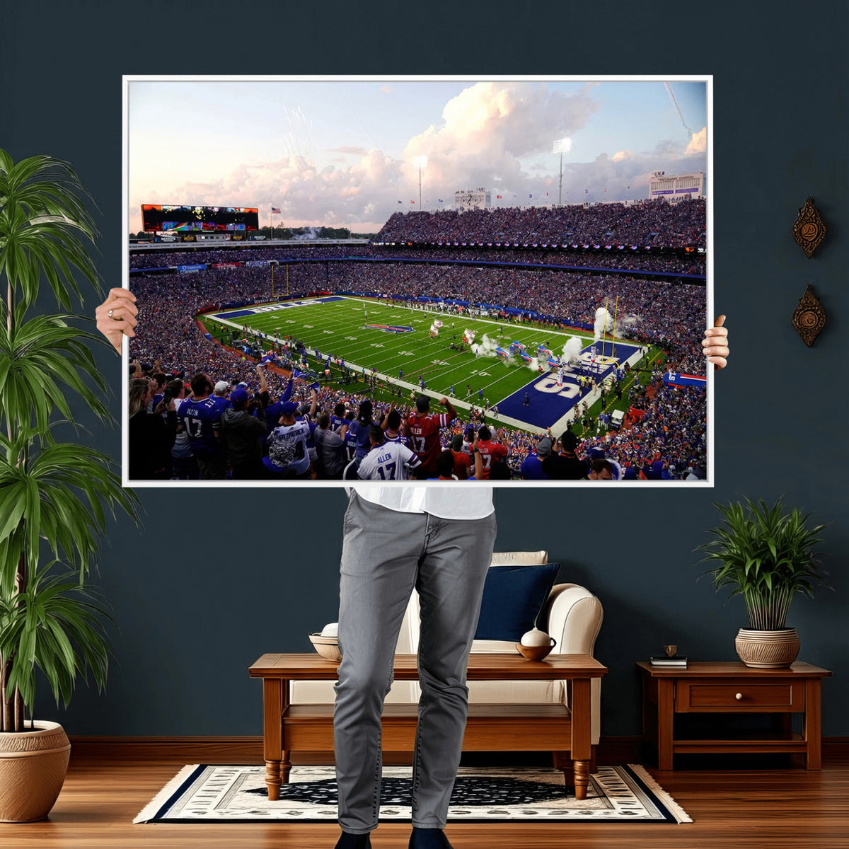 64066-MGV-CV-36X24 - Buffalo Bills Football Team Print - Buffalo Highmark Stadium Wall Art Canvas Print