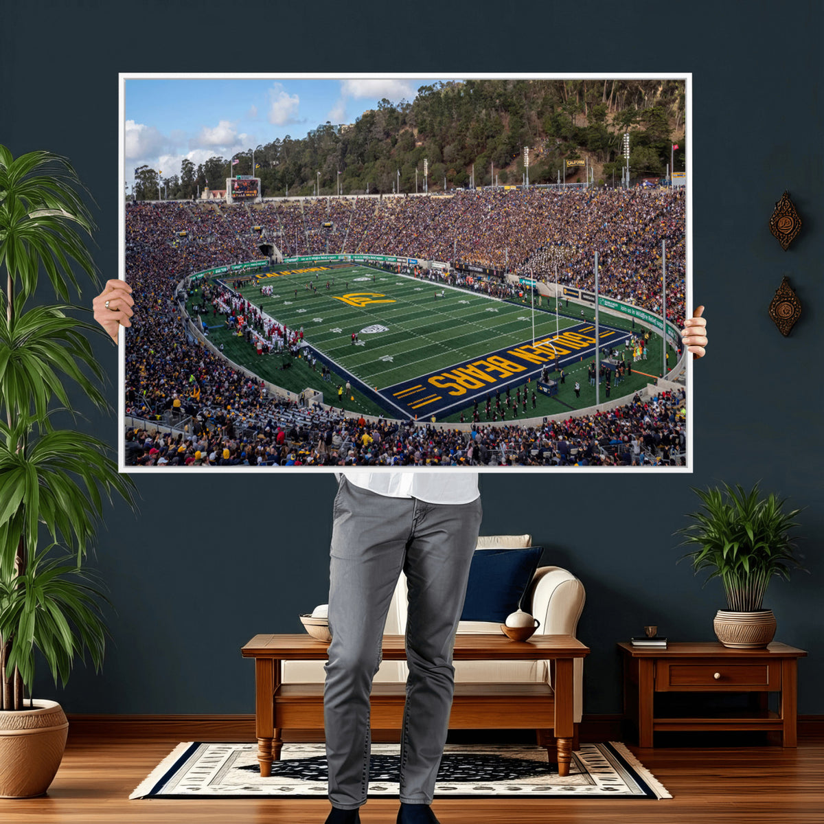 38054-MGV-CV-36X24 - University of California Golden Bears Football Team Print - Berkeley California Memorial Stadium Art