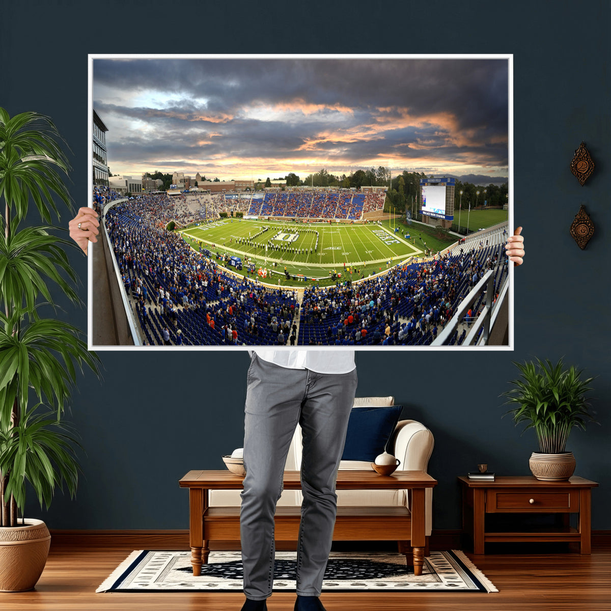 60433-MGV-CV-36X24 - Duke University Blue Devils Football Team Print, Durham