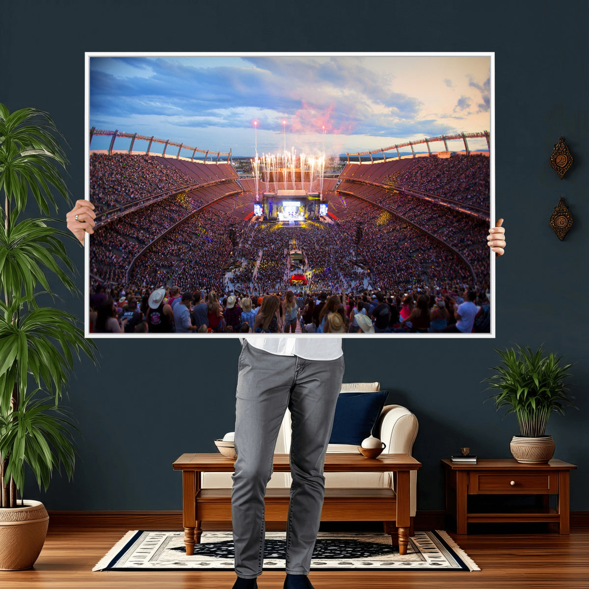 24689-MGV-CV-36X24 - Denver Broncos Football Team Print Canvas, Empower Field