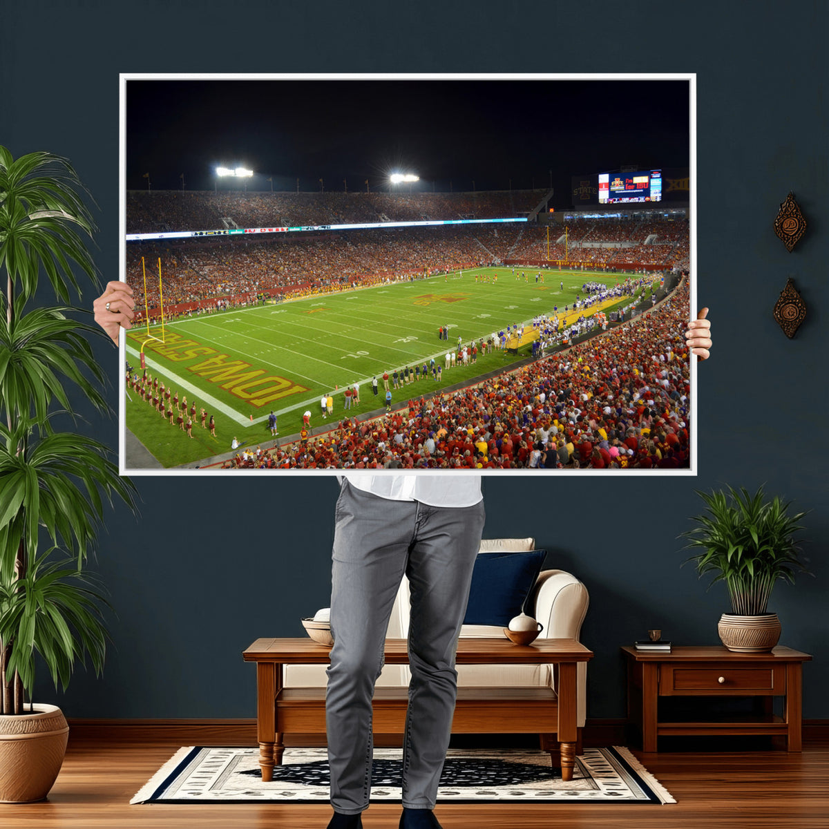 27211-MGV-CV-36X24 - Iowa State University Cyclones Football Team Print, Ames, Extra Large Game Room Wall Decor