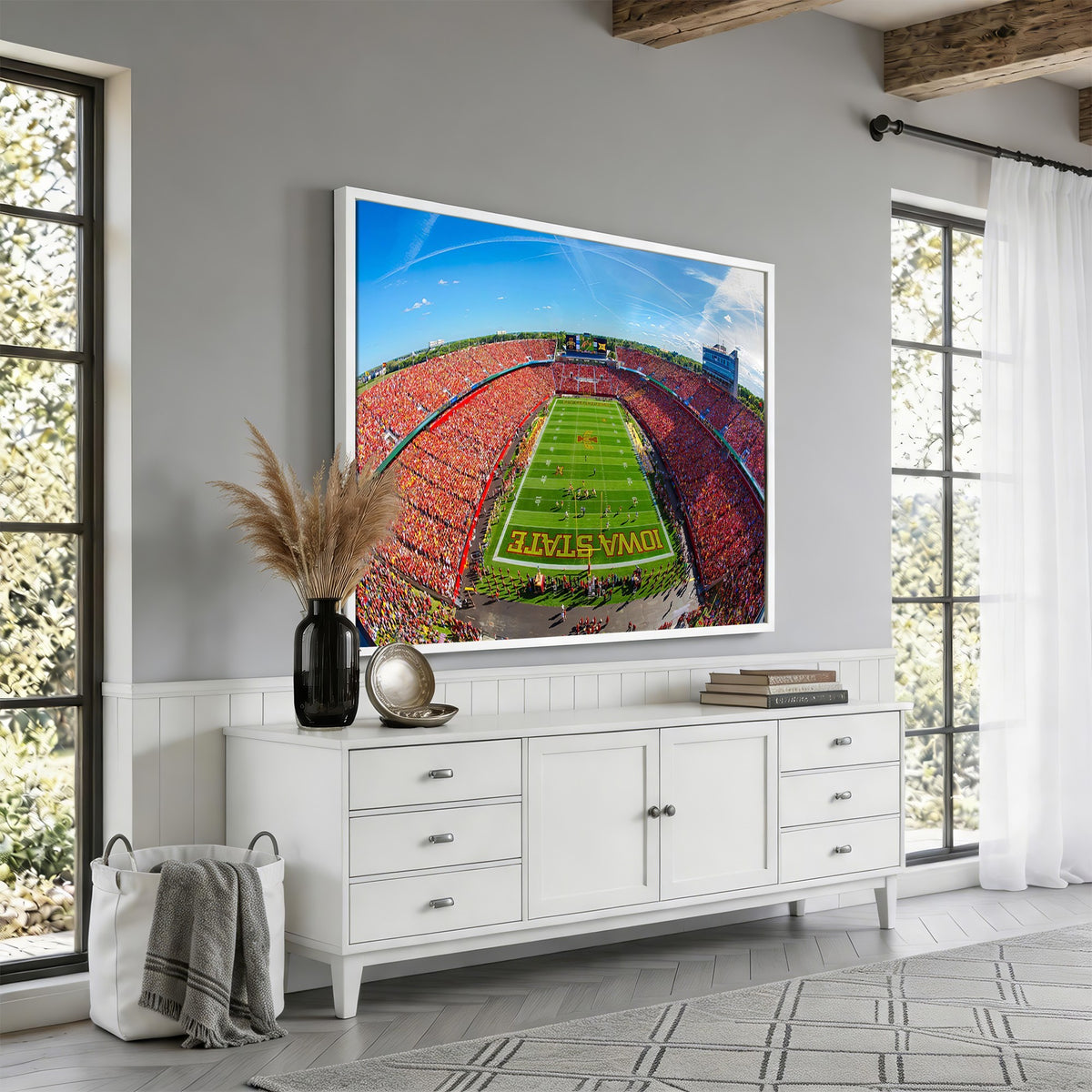 36706-MGV-CV-24X16 - Iowa State University Cyclones Football Team Print, Ames, Framed and Ready to Hang