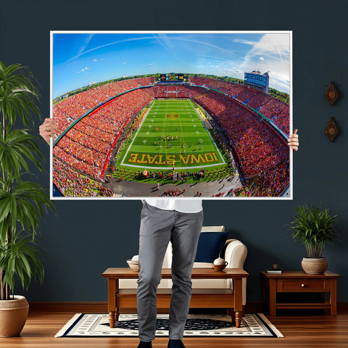 36706-PAN-FL-20X10 - Iowa State University Cyclones Football Team Print - Ames Jack Trice Stadium Art Canvas Print