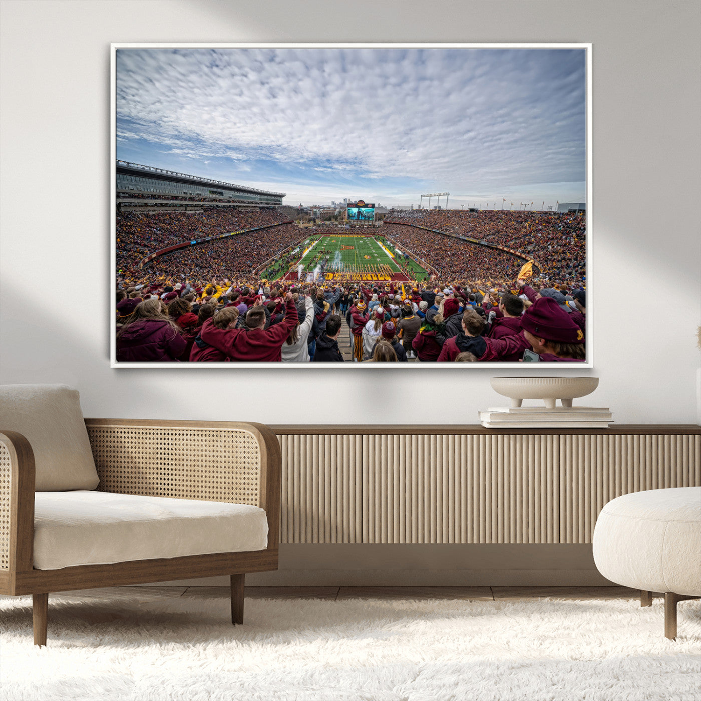 MGV-FC-36X24 - University of Minnesota Golden Gophers Football Team Print - Minneapolis Huntington Bank Stadium Art