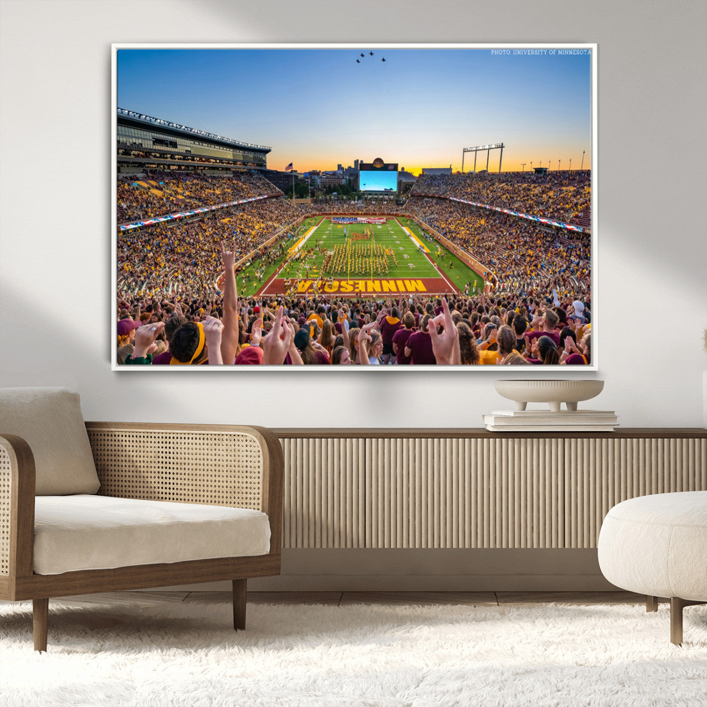 MGV-FC-36X24 - University of Minnesota Golden Gophers Football Team Print - Minneapolis Huntington Bank Stadium