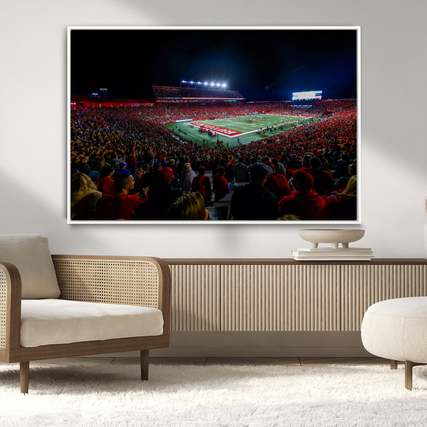 MGV-FC-36X24 - Rutgers Scarlet Knights Football Team Print - SHI Stadium, Piscataway Wall Art Canvas Print