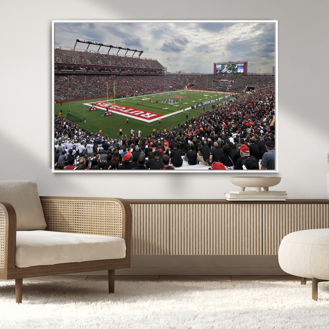 MGV-FC-36X24 - Rutgers Scarlet Knights Football Team Print - SHI Stadium, Piscataway Wall Art Canvas Print