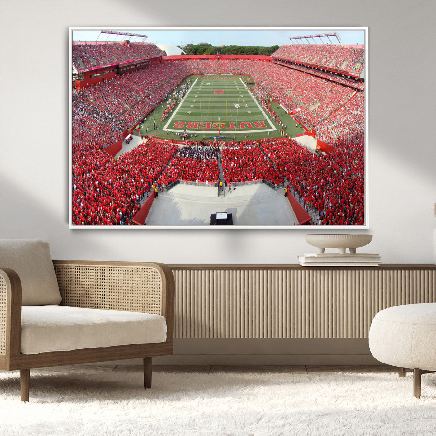 MGV-FC-36X24 - Rutgers Scarlet Knights Football Team Print - Piscataway SHI Stadium Wall Art Canvas Print