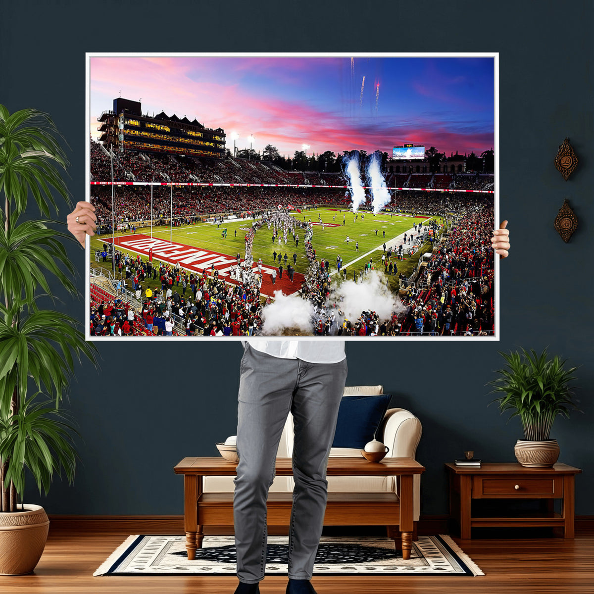 25557-PAN-FL-20X10 - Stanford University Cardinal Football Team Print - Stanford Stadium Wall Art Canvas Print