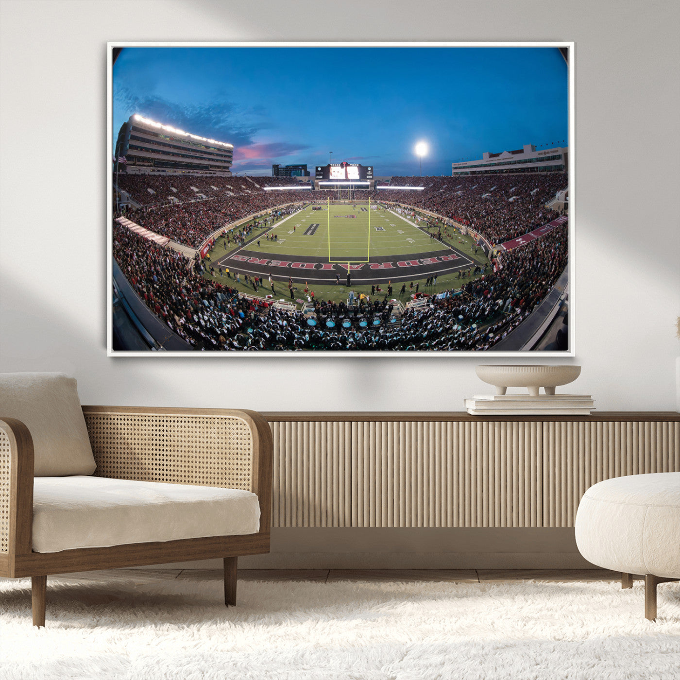 MGV-FC-36X24 - Texas Tech Red Raiders Canvas, Framed Football Team Print - Lubbock Jones AT&T Stadium Wall Art