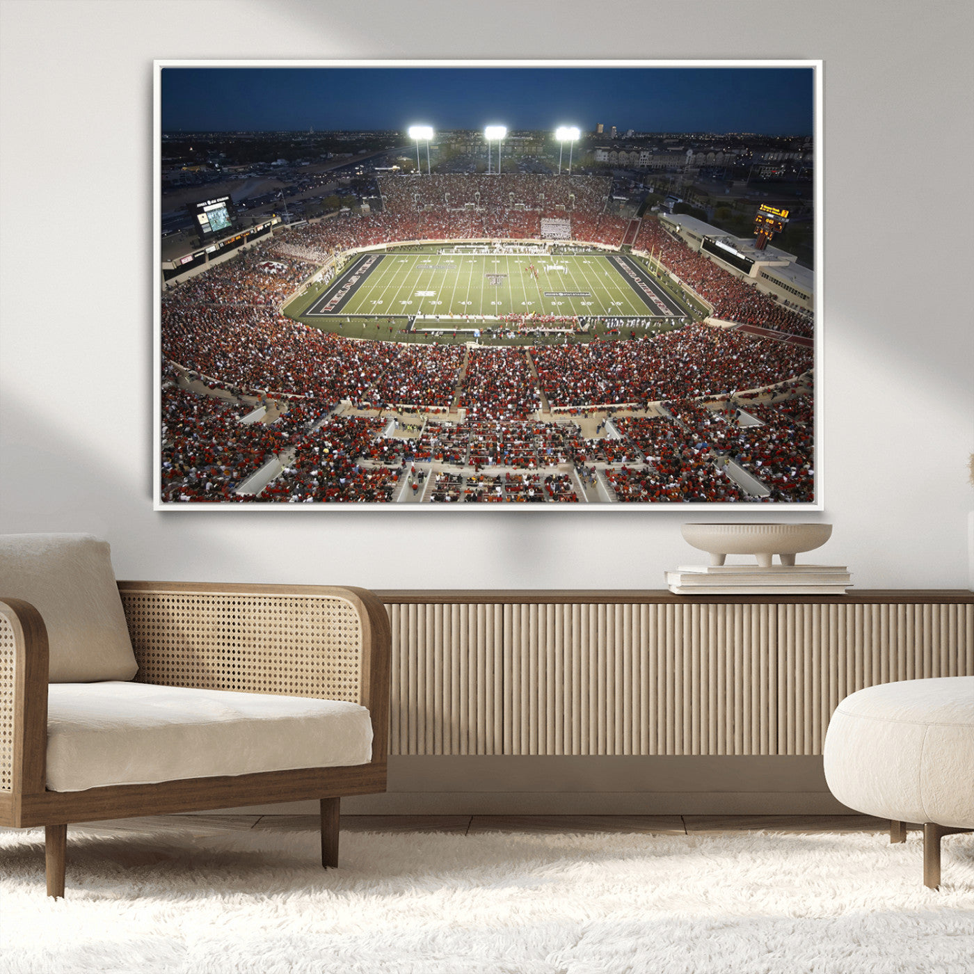MGV-FC-36X24 - Texas Tech Red Raiders Football Team Print - Lubbock Jones AT&T Stadium Wall Art Canvas Print