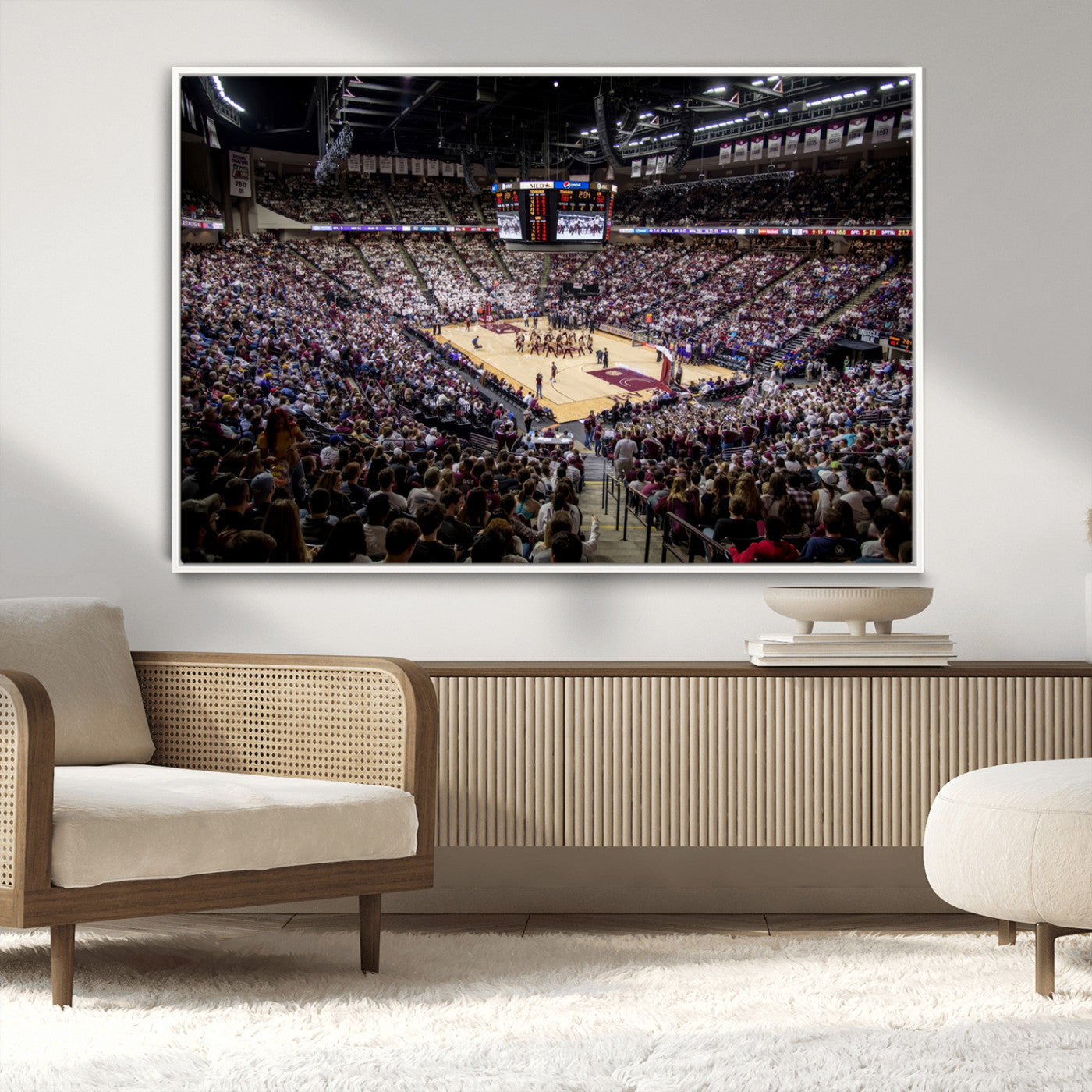 MGV-FC-36X24 - University of Nebraska Cornhuskers Basketball Team Print - Lincoln Red Arena Wall Art Canvas Print