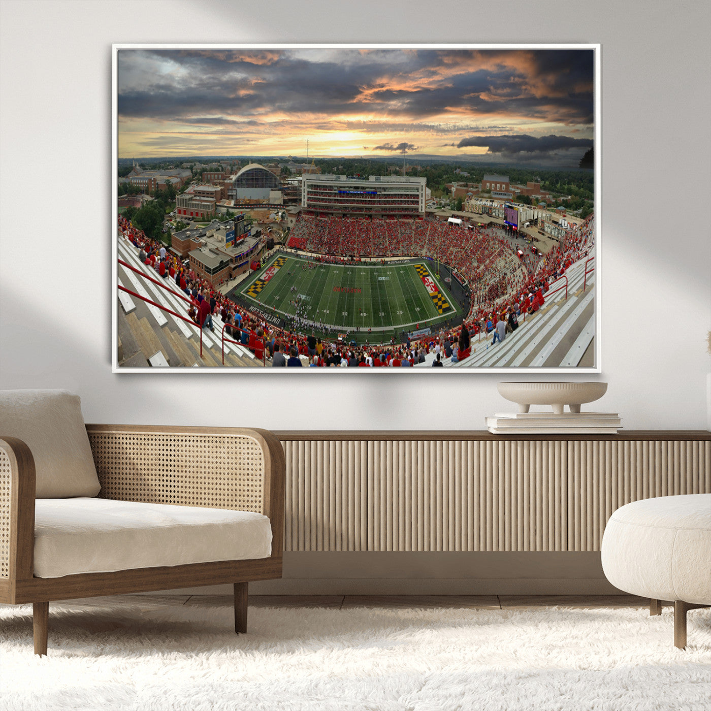 MGV-FC-36X24 - University of Maryland Terrapins Football Team Print - College Park SECU Stadium Wall Art Canvas