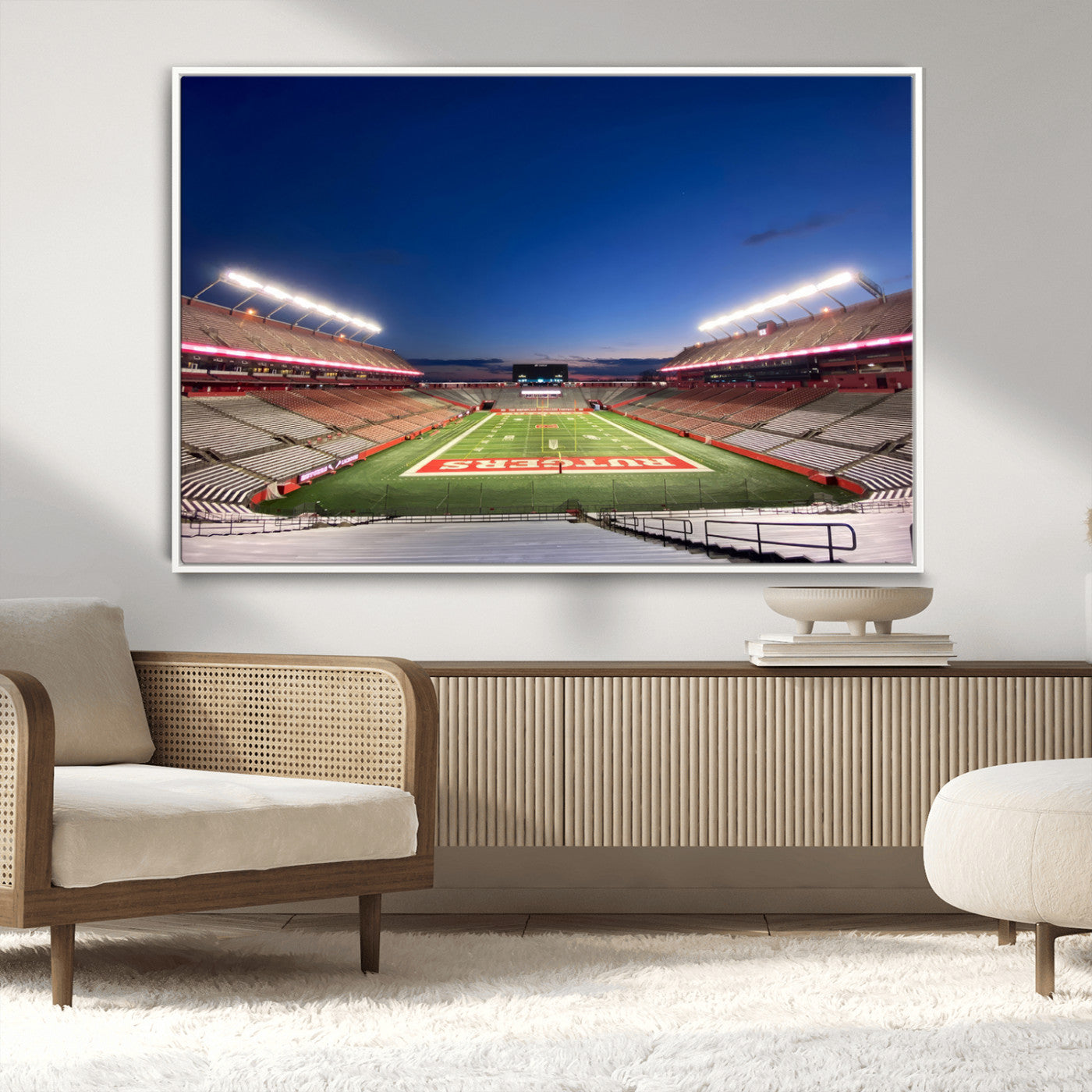 MGV-FC-36X24 - Rutgers Scarlet Knights Football Team Print - Piscataway SHI Stadium Wall Art Canvas Print