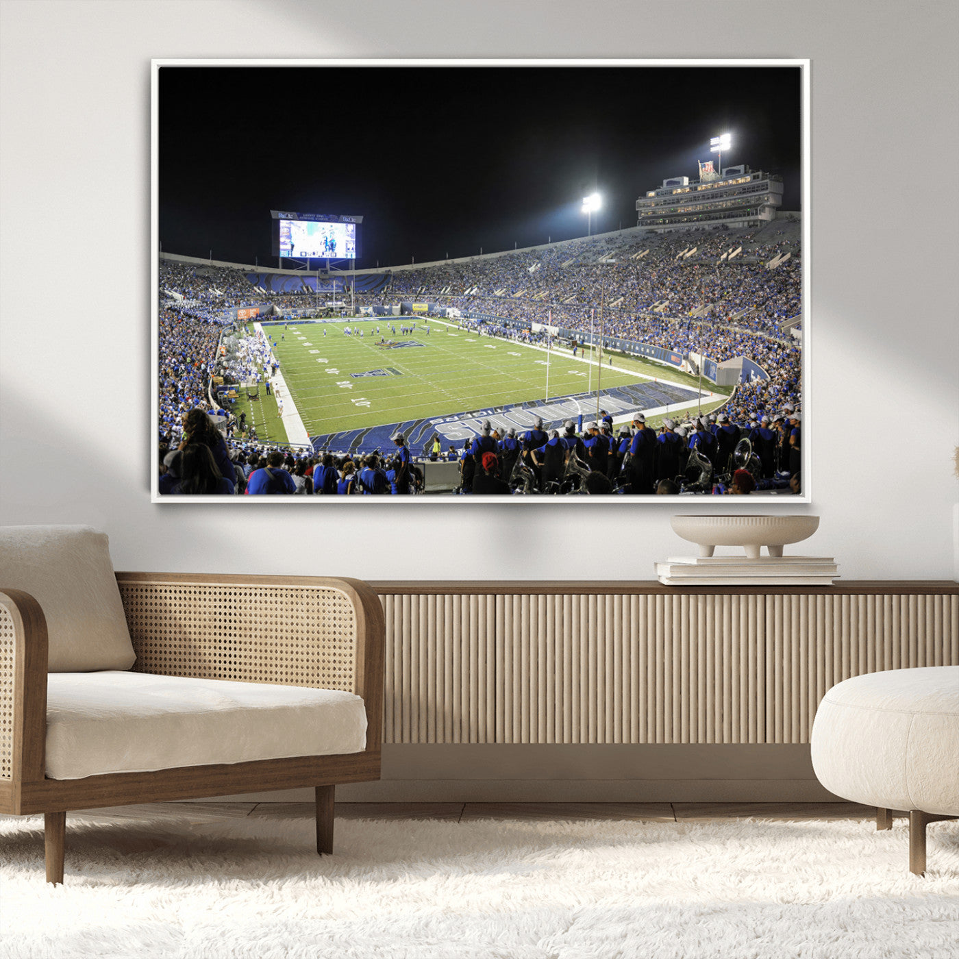 MGV-FC-36X24 - University of Memphis Tigers Football Team Print - Memphis Simmons Bank Liberty Stadium Wall Art