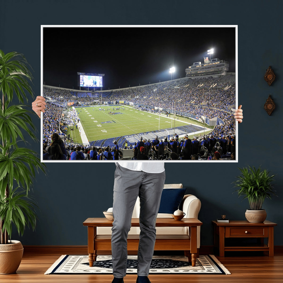 10894-PAN-FL-20X10 - University of Memphis Tigers Football Team Print - Memphis Simmons Bank Liberty Stadium Wall Art