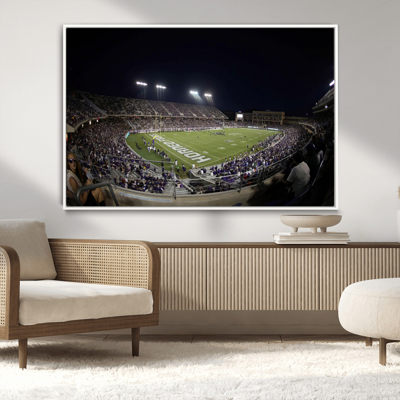 MGV-FC-36X24 - TCU Horned Frogs Football Team Print - Fort Worth Amon G. Carter Stadium Wall Art Canvas Print.