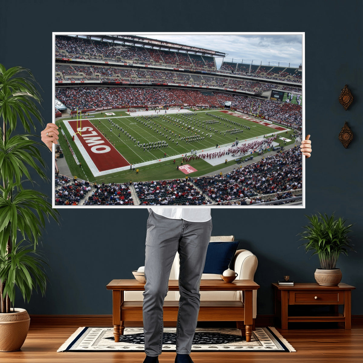 15310-PAN-FL-20X10 - The Temple University Owls Athletics Team Print - Philadelphia Lincoln Financial Field Stadium Wall