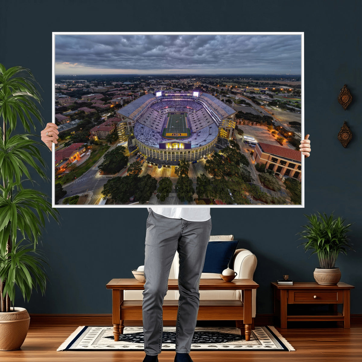 77405-MGV-CV-36X24 - The Louisiana State University Tigers Football Team Print