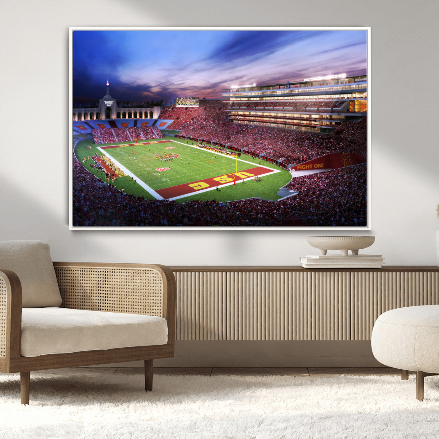 MGV-FC-36X24 - The University of Southern California USC Trojans Football Team Print - Los Angeles Memorial