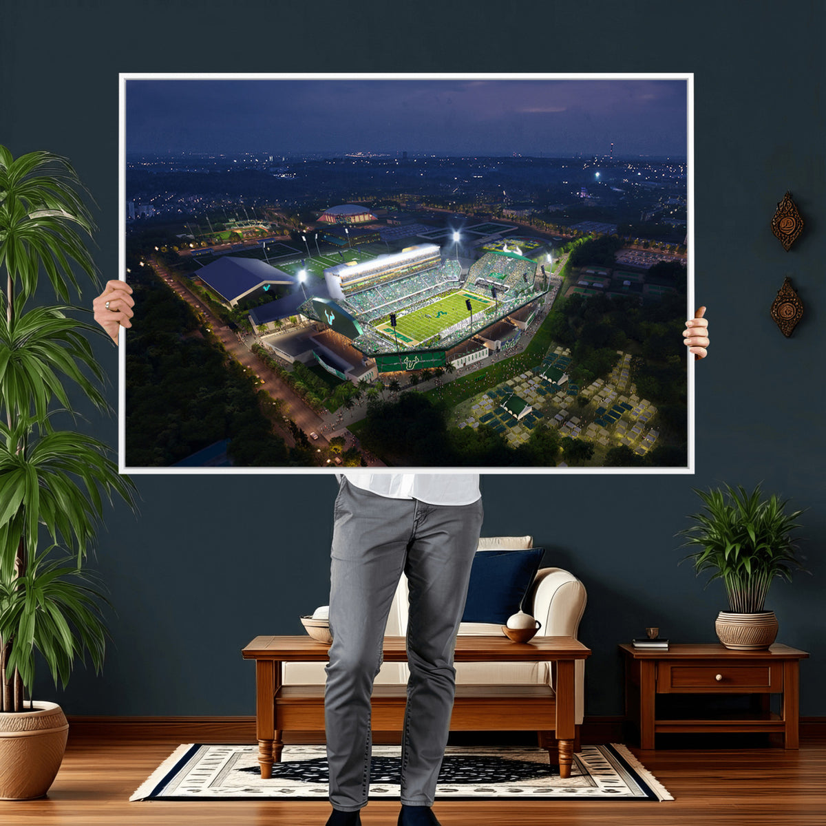 27554-MGV-CV-36X24 - The University of South Florida Bulls Football Team Print