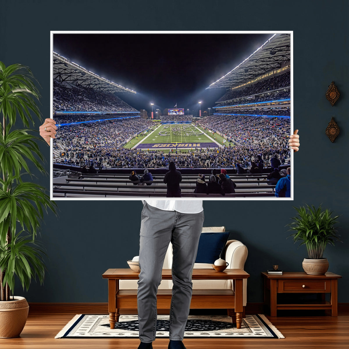 85780-MGV-CV-36X24 - The University of Washington Huskies Football Team Print, Extra Large Game Room Wall Decor