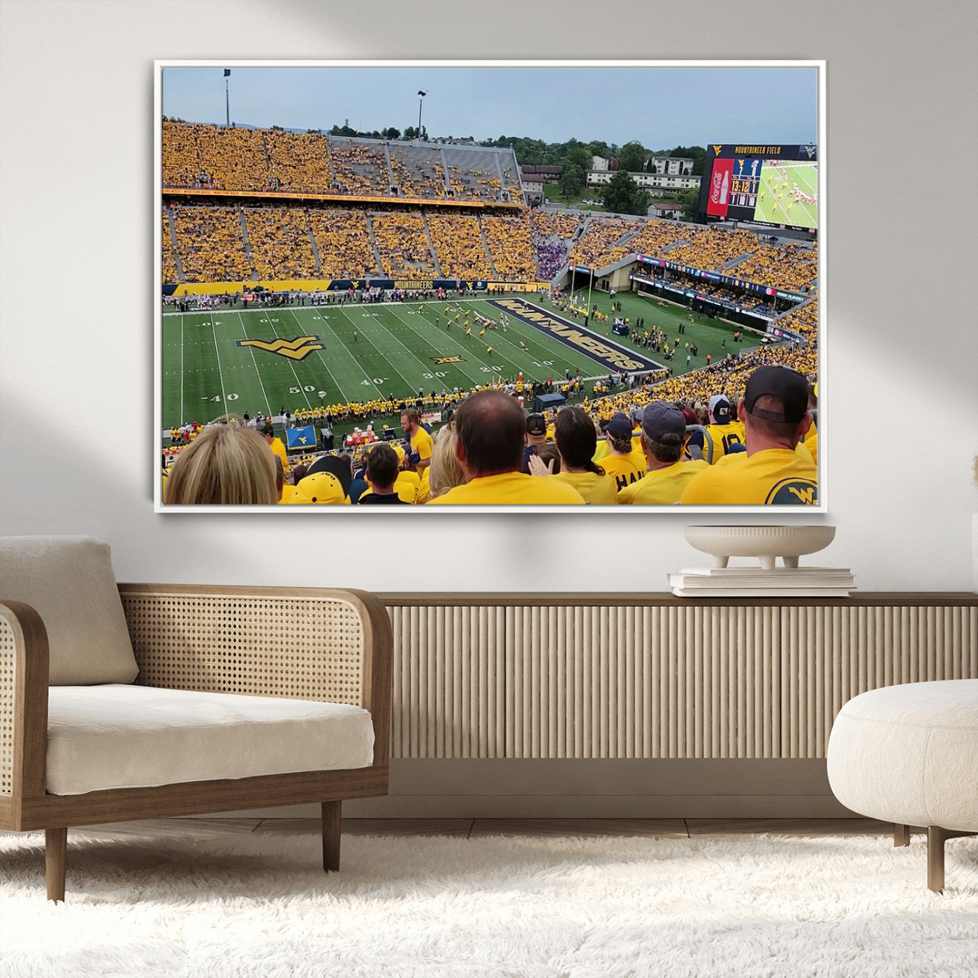 MGV-FC-36X24 - Puskar Stadium Canvas Print Wall Art - Morgantown Print - West Virginia University Mountaineers
