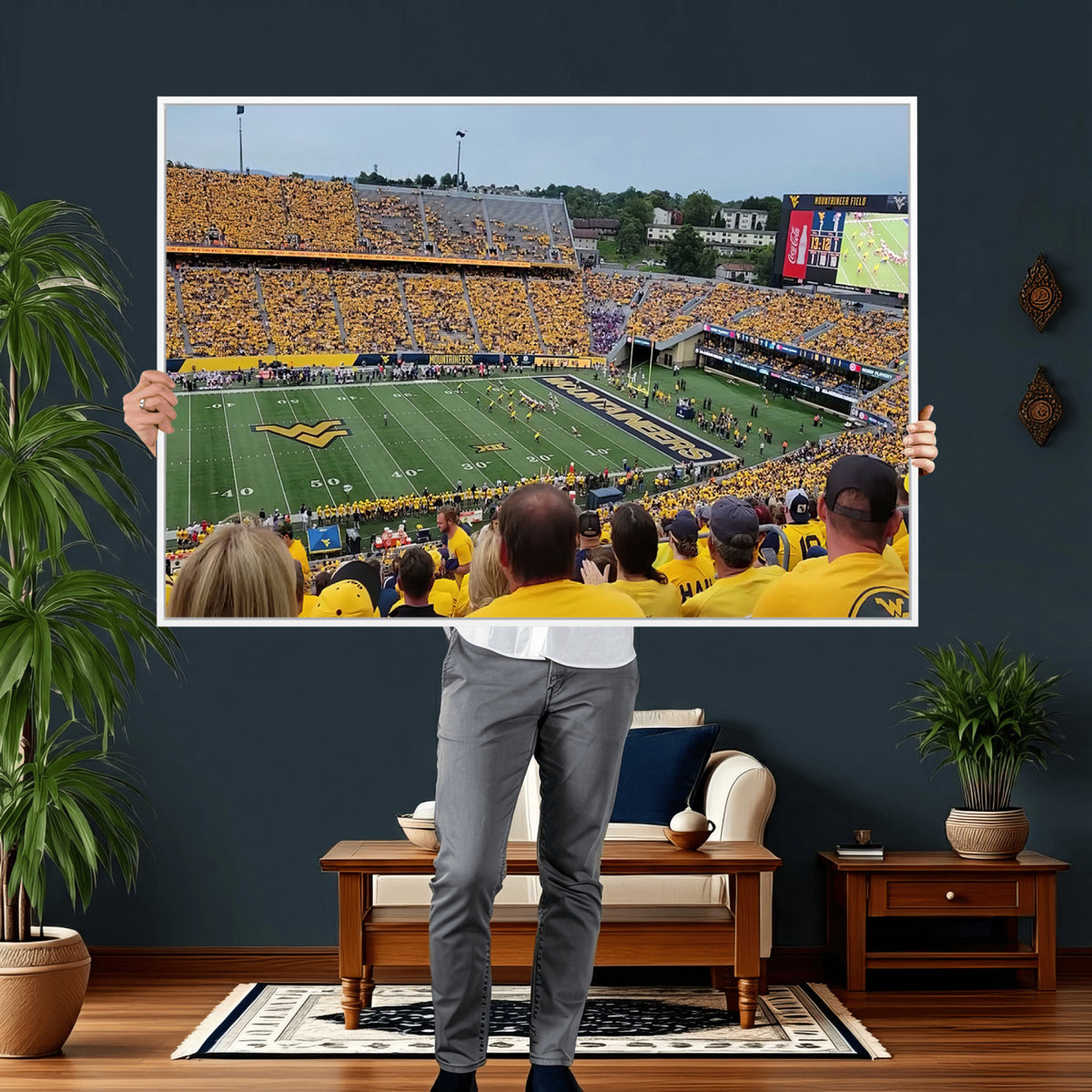 18056-MGV-CV-36X24 - Puskar Stadium Canvas Print Wall Art, Morgantown Print